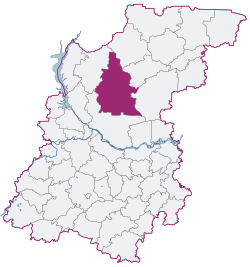 Semyonovsky District on map of Nizhny Novgorod Region